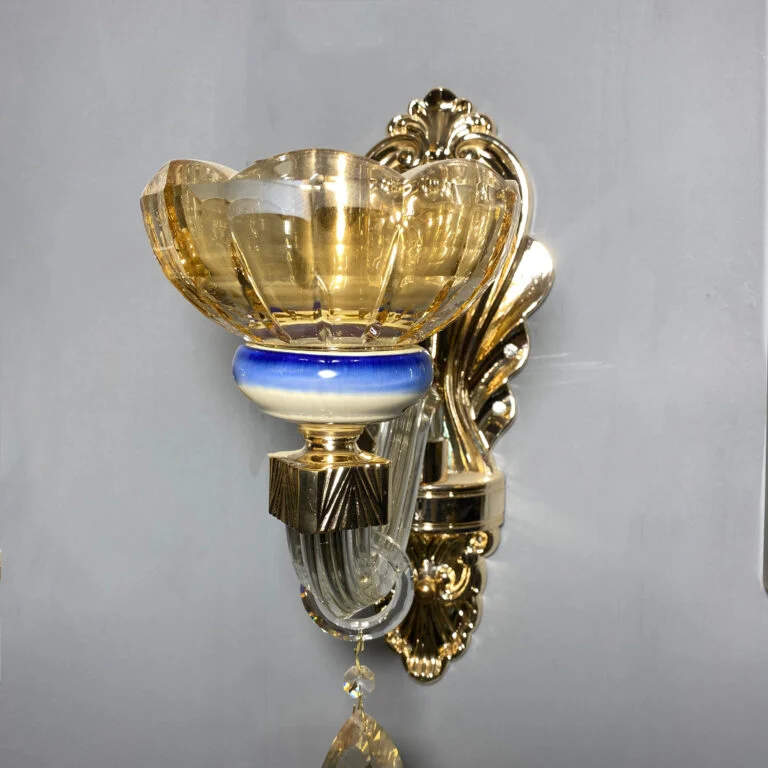 لوستر دیواری آبی و طلایی