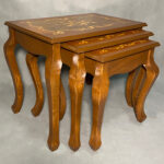 میز عسلی مستطیل معرق قهوه ای