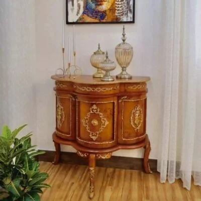 آینه کنسول چوبی کلاسیک برنزکوب گیشنیزی