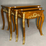 میز عسلی برنزکوب شیک سه تکه