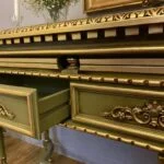 میز کنسول شیک ویولا سبز و طلایی