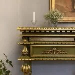 میز کنسول ویولا سبز و طلایی