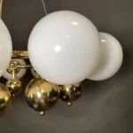 لوستر حبابدار سفید و طلایی