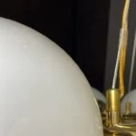 لوستر حبابدار سفید و طلایی