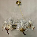 لوستر برگی کریستالی هشت شاخه