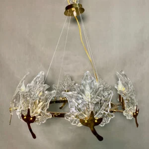 لوستر برگی کریستالی هشت شاخه
