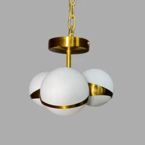 لوستر حبابی سفید و طلایی