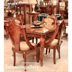 میز ناهارخوری شیک چهار نفره برنزکوب