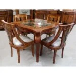 میز ناهارخوری شیک چهار نفره مربع معرق