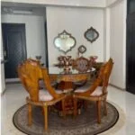 میز ناهارخوری شیک چهار نفره گرد برنزکوب