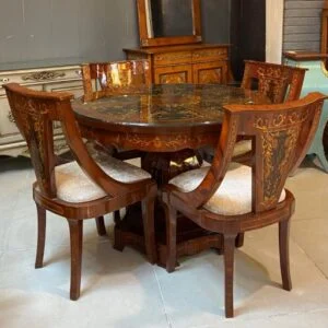 میز ناهارخوری شیک چهار نفره گرد معرق