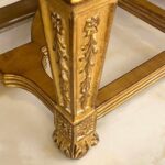پایه چوبی میز کنسول طلایی منبت