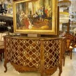 میز کنسول برنزکوب قهوه‌ ای بدون آینه