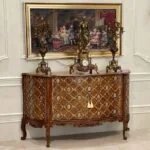 میز کنسول شیک قهوه ای برنزکوب