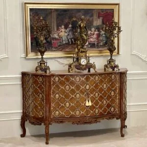 میز کنسول شیک قهوه ای برنزکوب