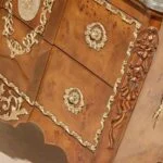 طرح کنسول چوبی بدون آینه برنزکوب