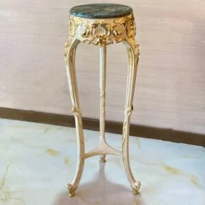 میز تلفن کرم و طلایی سنگ سبز