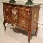 میز کنسول چوبی بدون آینه برنزکوب