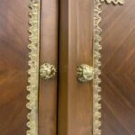 دستگیره آینه کنسول چوبی کلاسیک برنزکوب قهوه‌ ای