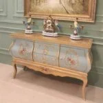 میز کنسول شیک آبی و طلایی