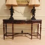 کنسول جدید قهوه ای چوبی منبت