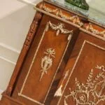 میز کنسول چوبی برنزکوب تک درب