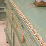 میز کنسول چوبی جدید ویولا سبز و طلایی