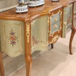 میز کنسول چوبی شیک قهوه‌ ای و سبز بدون آینه