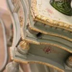 میز کنسول چوبی ویولا آبی و طلایی