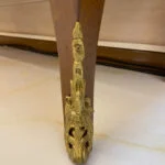 پایه آینه کنسول چوبی کلاسیک برنزکوب قهوه‌ ای