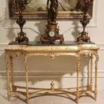 میز کنسول جدید طلایی صفحه سنگ