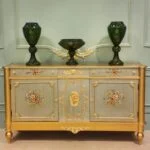 میز کنسول جدید آبی و طلایی نقاشی