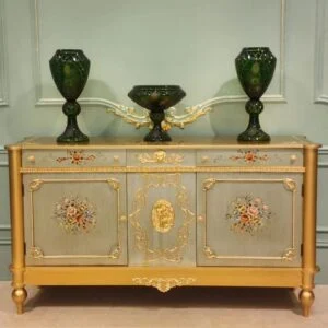 میز کنسول جدید آبی و طلایی نقاشی