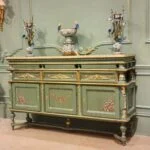 کنسول چوبی جدید سبز و طلایی