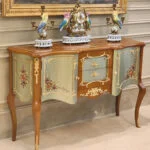 میز کنسول شیک قهوه ای و سبز