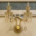 لوستر دیواری باکارات طلایی کریستال