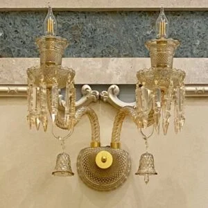 لوستر دیواری باکارات طلایی کریستال