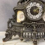 ساعت و شمعدان سبز و مشکی برنز ناپلئون