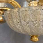 لوستر طلایی و سفید کریستال هشت شاخه