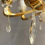 لوستر طلایی و سفید کریستال هشت شاخه