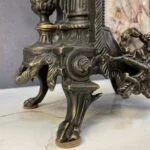 ساعت و شمعدان قرمز و مشکی برنز