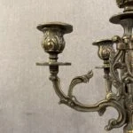 ساعت و شمعدان قرمز و مشکی برنز