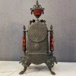 ساعت و شمعدان قرمز و مشکی برنز