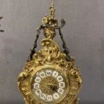 ساعت و شمعدان آنتیک طلایی برنز