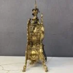 ساعت و شمعدان آنتیک طلایی برنز