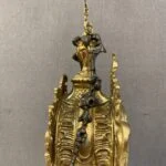 ساعت و شمعدان آنتیک طلایی برنز