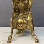 ساعت و شمعدان آنتیک طلایی برنز