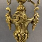 ساعت و شمعدان آنتیک طلایی برنز