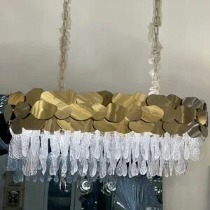 لوستر لاینر کریستالی مدرن سفید