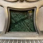 ساعت و شمعدان سبز و آنتیک برنز